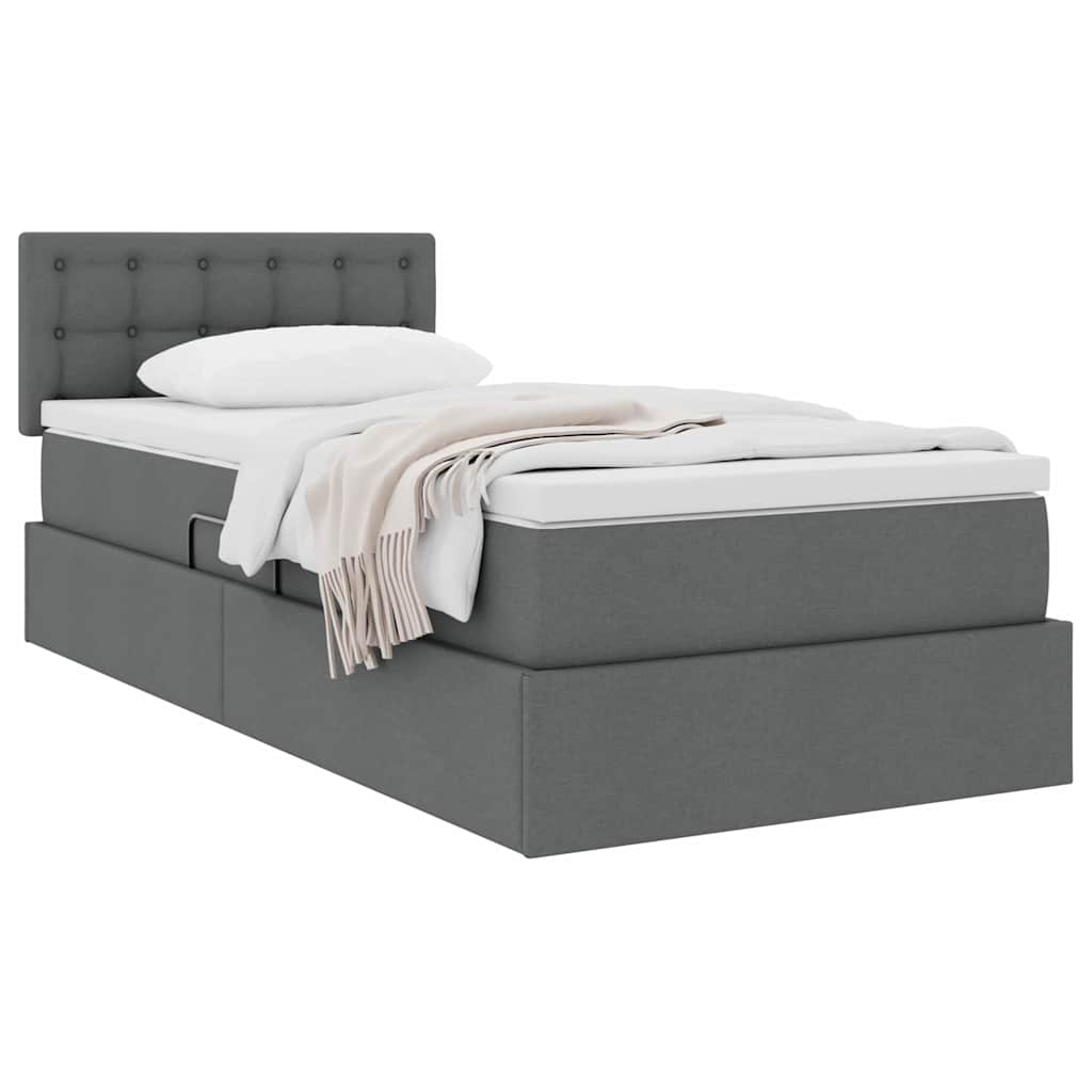 vidaXL Aufbewahrungsbett mit Matratze Dunkelgrau 100 x 200 cm