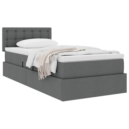 vidaXL Aufbewahrungsbett mit Matratze Dunkelgrau 100 x 200 cm