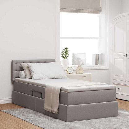 vidaXL Aufbewahrungsbett mit Matratze Taupe 100 x 200 cm Holzwerkstoff