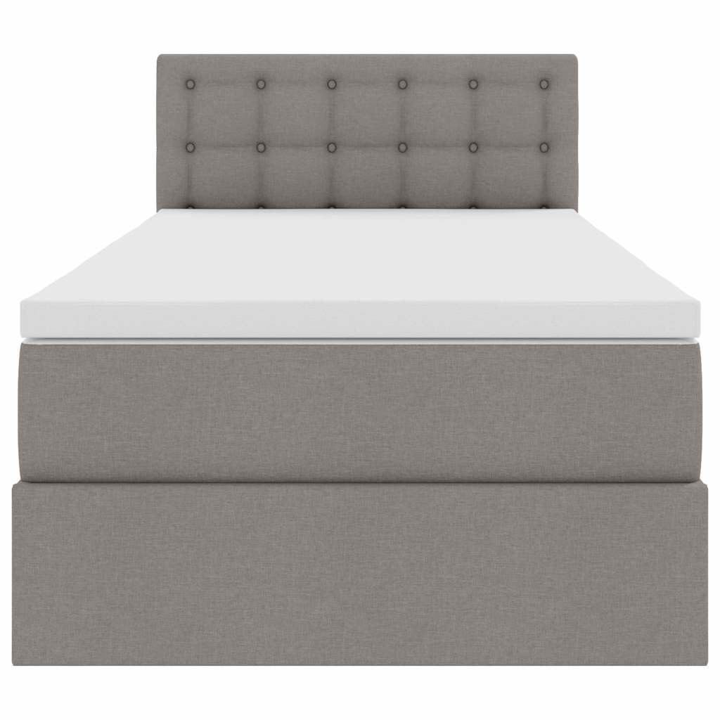 vidaXL Aufbewahrungsbett mit Matratze Taupe 100 x 200 cm Holzwerkstoff