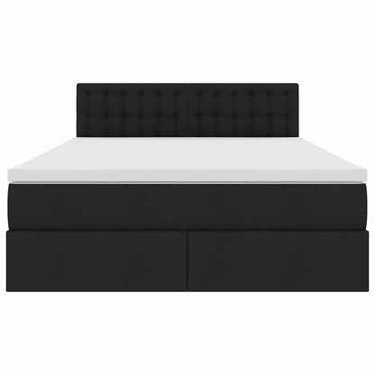 Aufbewahrungsbett mit Matratze Schwarz 140 x 200 cm