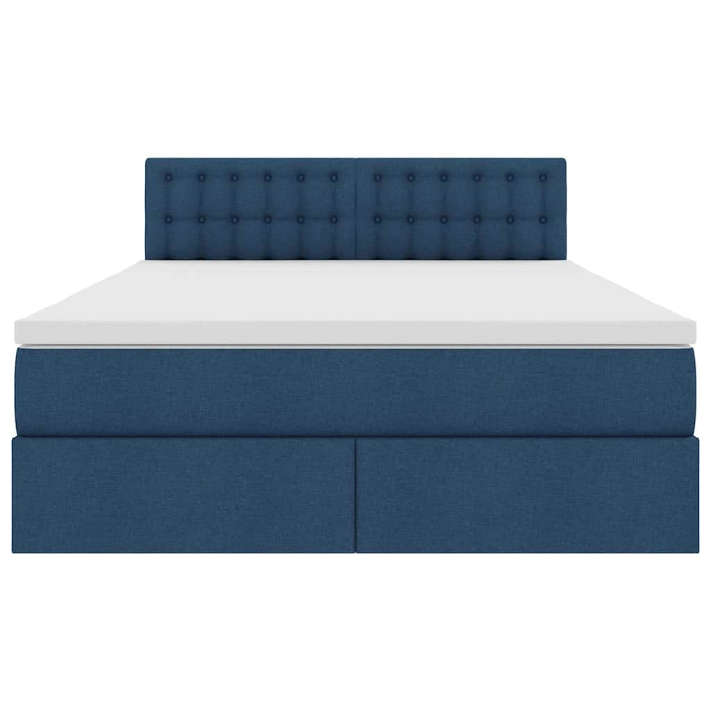 vidaXL Aufbewahrungsbett mit Matratze Blau 140 x 200 cm Holzwerkstoff