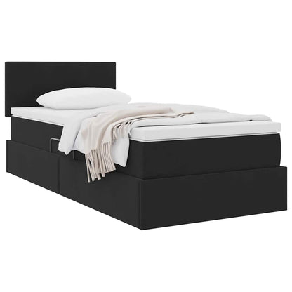 vidaXL Aufbewahrungsbett mit Matratze Schwarz 90 x 190 cm Samt