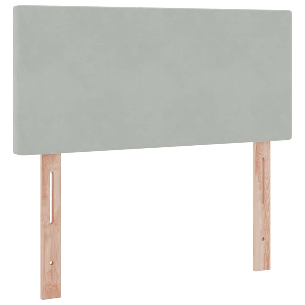 Aufbewahrungsbett mit Matratze Hellgrau 100 x 200 cm Samt