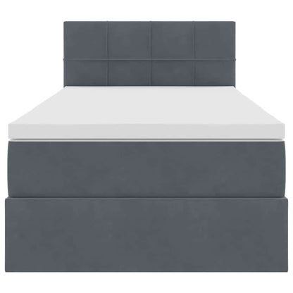 vidaXL Aufbewahrungsbett mit Matratze Dunkelgrau 90 x 190 cm Samt