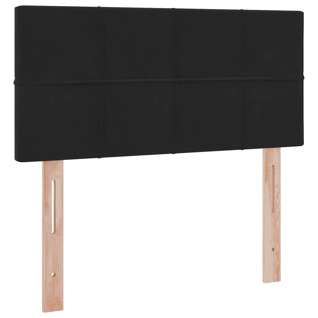 Aufbewahrungsbett mit Matratze Schwarz 90 x 190 cm Samt