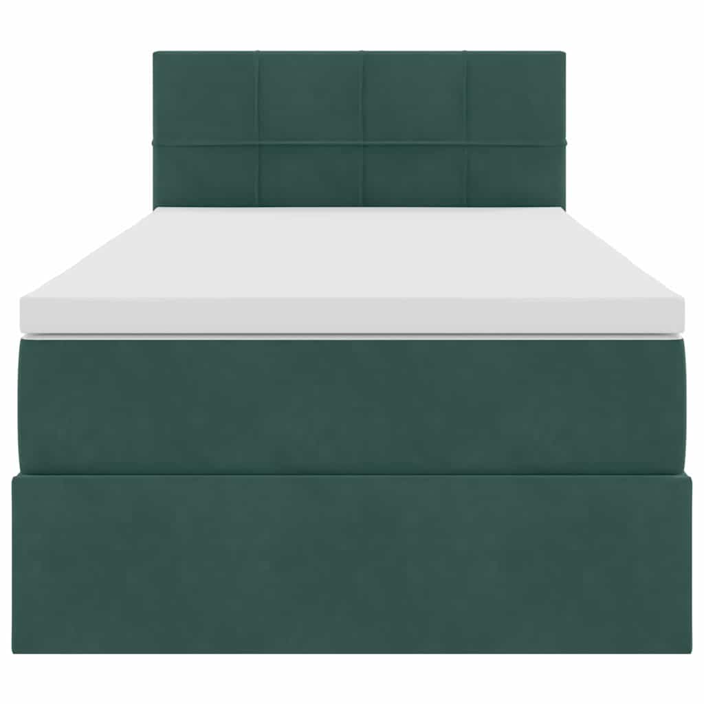 vidaXL Aufbewahrungsbett mit Matratze Dunkelgrün 90 x 190 cm Samt
