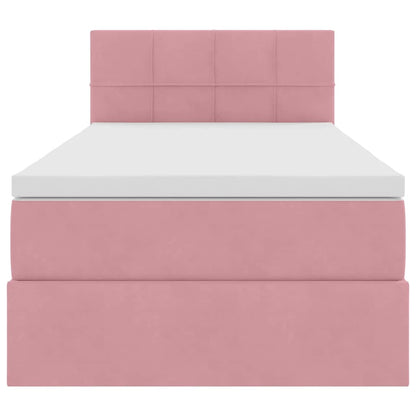 vidaXL Aufbewahrungsbett mit Matratze Rosa 90 x 190 cm Samt
