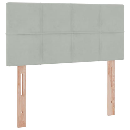 vidaXL Aufbewahrungsbett mit Matratze Hellgrau 100 x 200 cm Samt