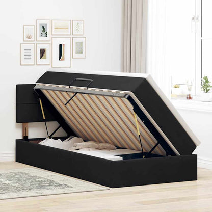 vidaXL Lit de rangement avec matelas Noir 100 x 200 cm Velours