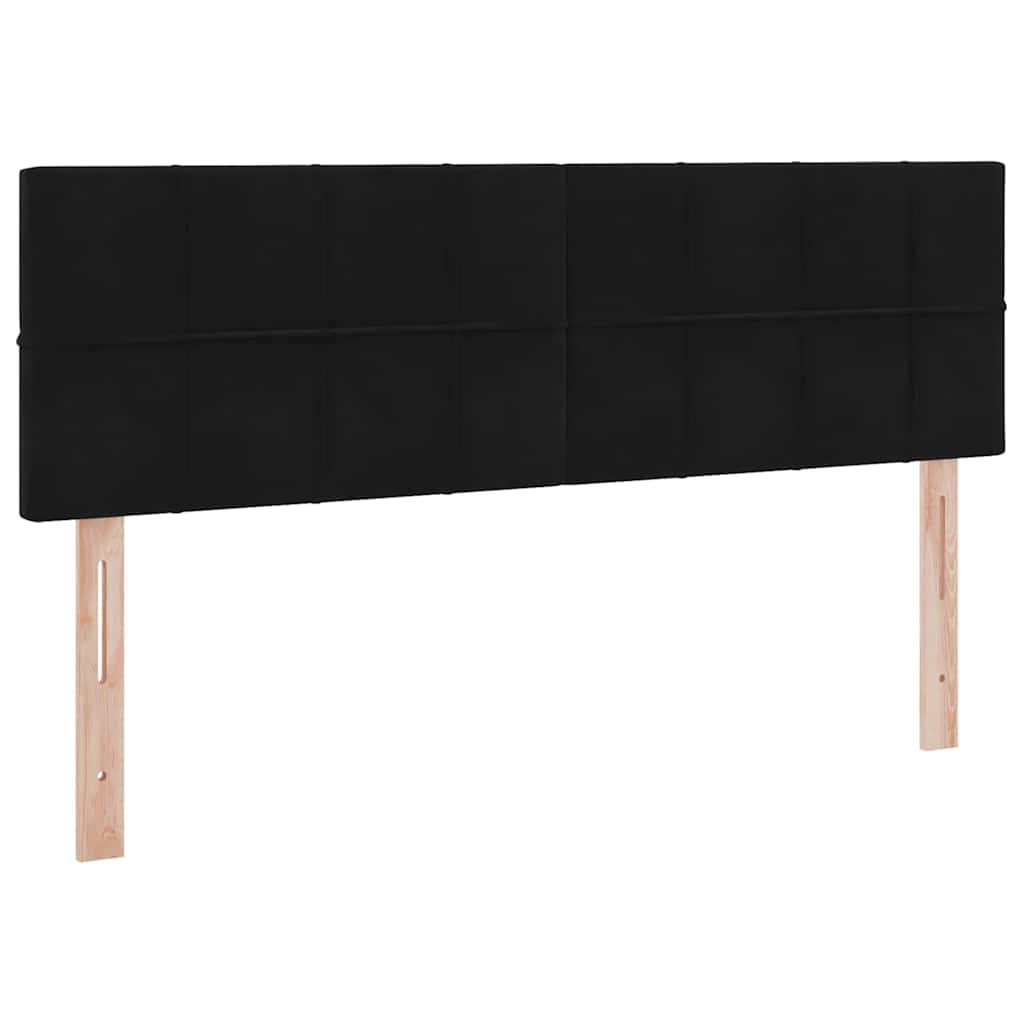 Aufbewahrungsbett mit Matratze Schwarz 140 x 190 cm Samt