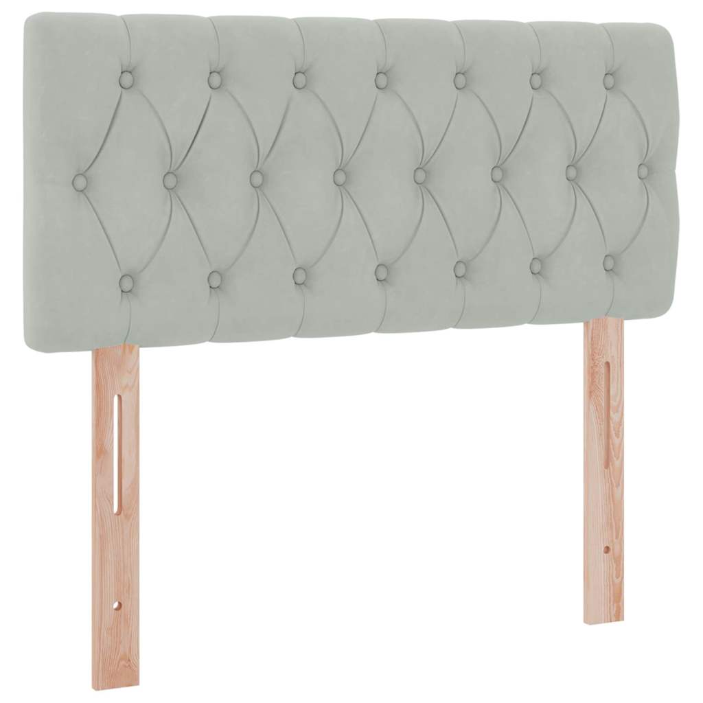 vidaXL Aufbewahrungsbett mit Matratze Hellgrau 90 x 190 cm Samt