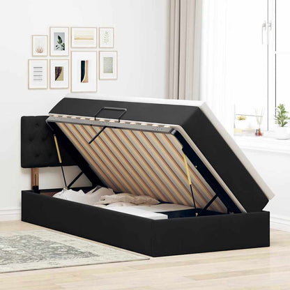 vidaXL Lit de rangement avec matelas Noir 100 x 200 cm Velours
