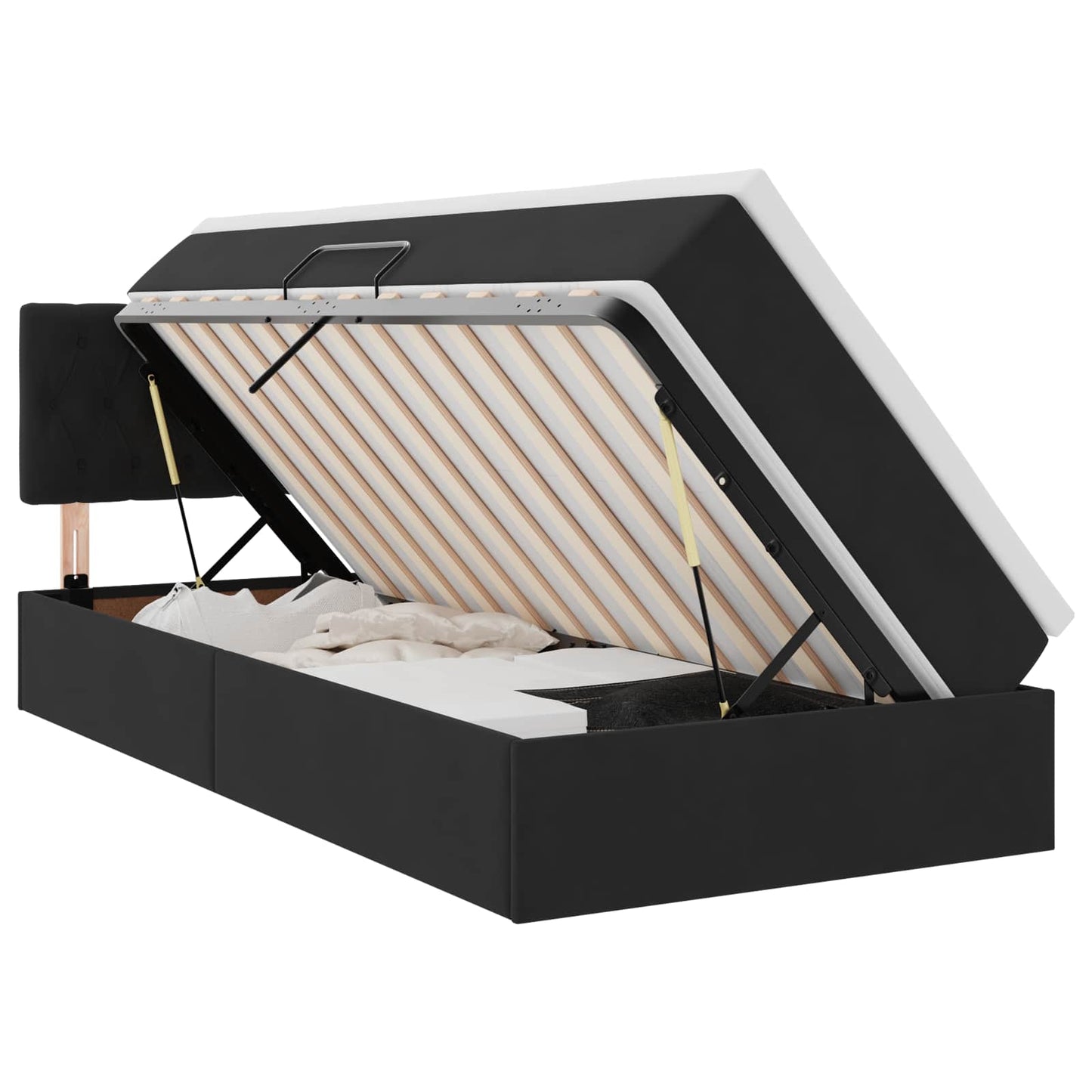 vidaXL Lit de rangement avec matelas Noir 100 x 200 cm Velours