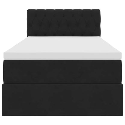 vidaXL Lit de rangement avec matelas Noir 100 x 200 cm Velours