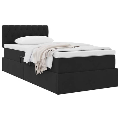 vidaXL Lit de rangement avec matelas Noir 100 x 200 cm Velours