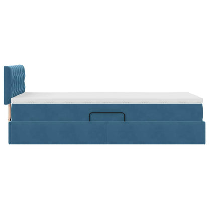 vidaXL Aufbewahrungsbett mit Matratze Dunkelblau 100 x 200 cm Samt