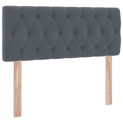 Aufbewahrungsbett mit Matratze Dunkelgrau 120 x 190 cm Samt