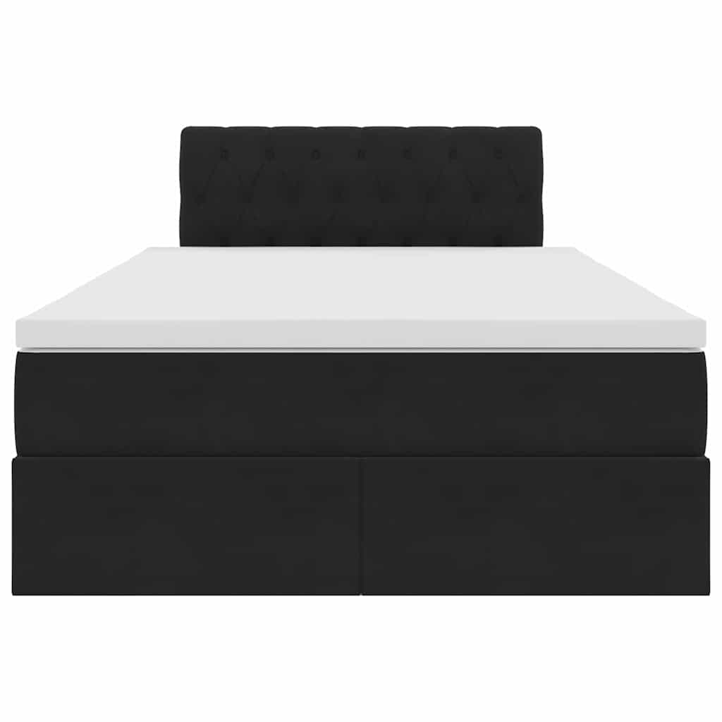 Aufbewahrungsbett mit Matratze Schwarz 120 x 200 cm Samt