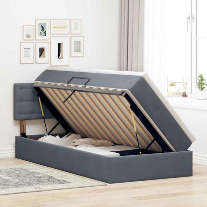 vidaXL Aufbewahrungsbett mit Matratze Dunkelgrau 90 x 190 cm Samt