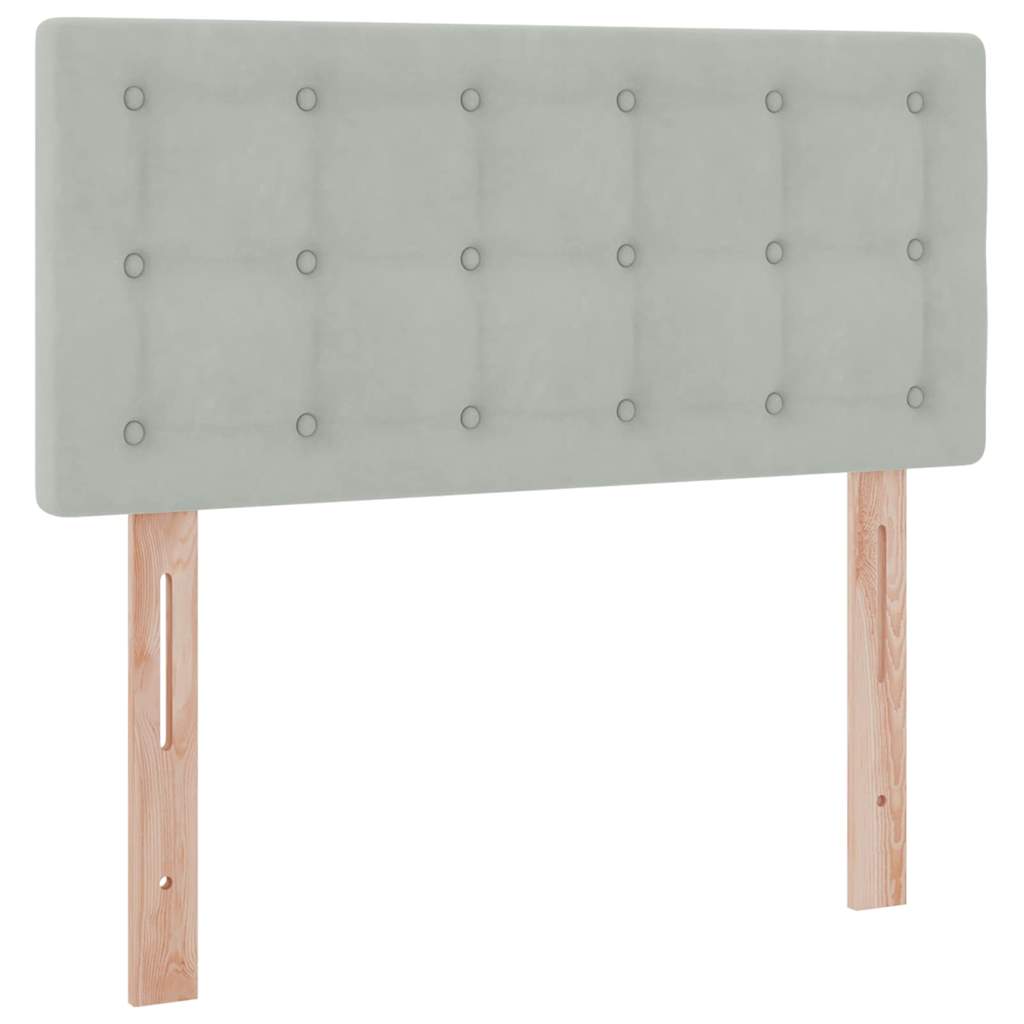 Aufbewahrungsbett mit Matratze Hellgrau 100 x 200 cm Samt