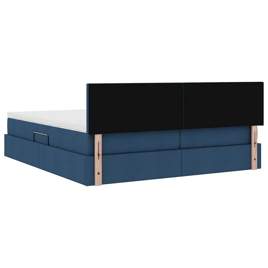vidaXL Aufbewahrungsbett mit Matratze Blau 180 x 200 cm Kunstleder