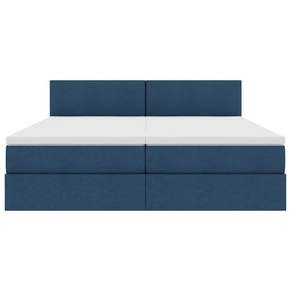 Aufbewahrungsbett mit Matratze Blau 100 x 200 cm Kunstleder