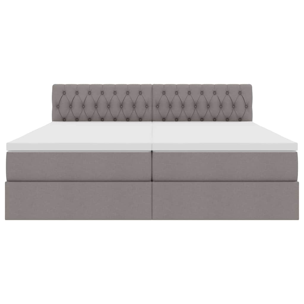 vidaXL Aufbewahrungsbett mit Matratze Taupe 200 x 200 cm Kunstleder