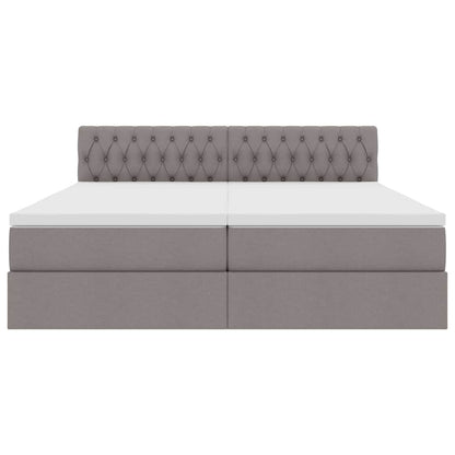 vidaXL Aufbewahrungsbett mit Matratze Taupe 200 x 200 cm Kunstleder