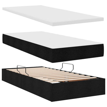 vidaXL Aufbewahrungsbett mit Matratze Schwarz 180 x 200 cm Kunstleder