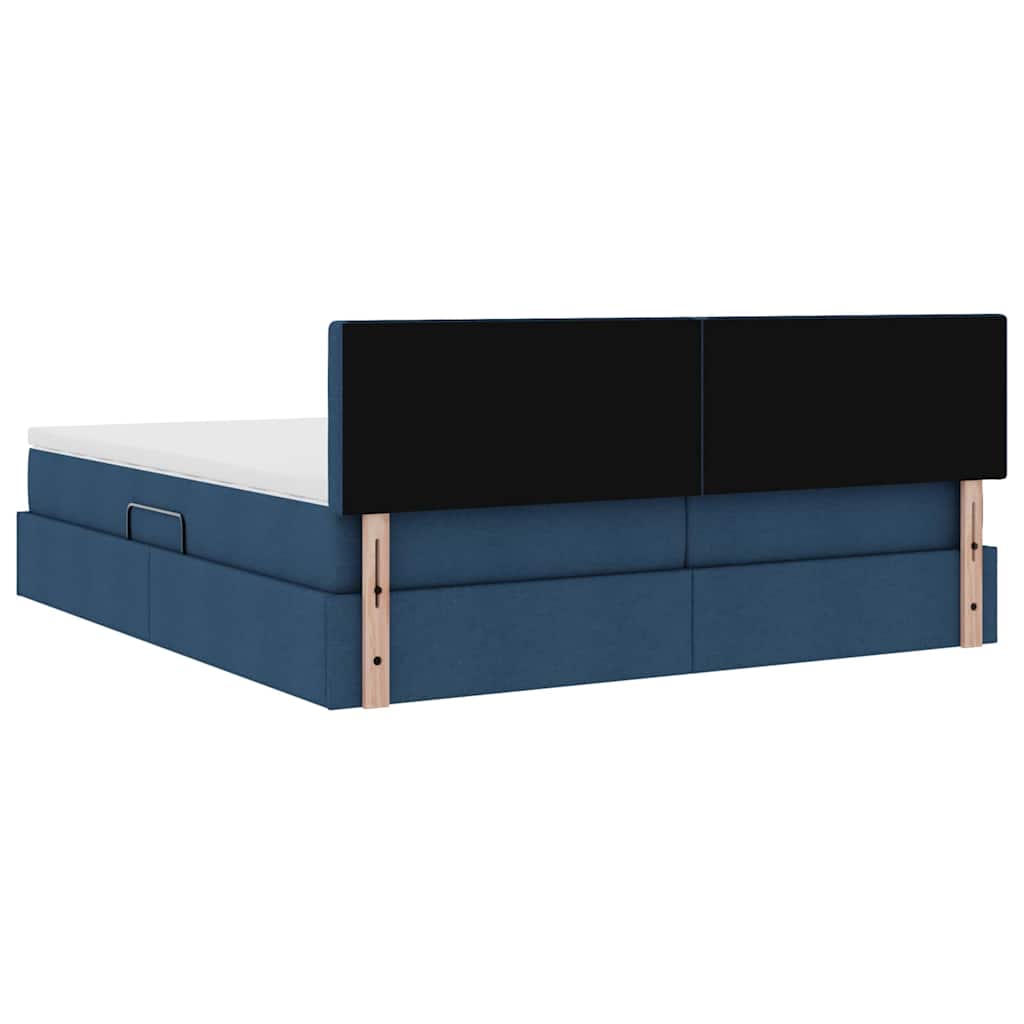 vidaXL Aufbewahrungsbett mit Matratze Blau 180 x 200 cm Kunstleder