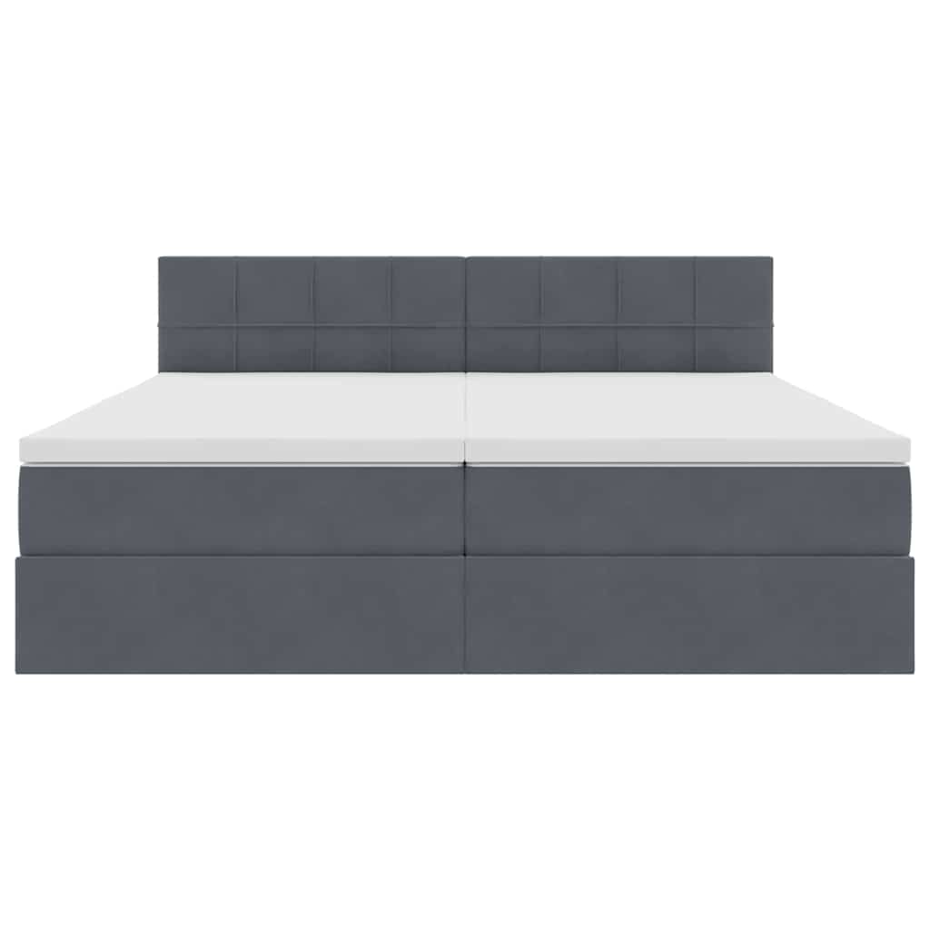 vidaXL Aufbewahrungsbett mit Matratze Dunkelgrau 100 x 200 cm
