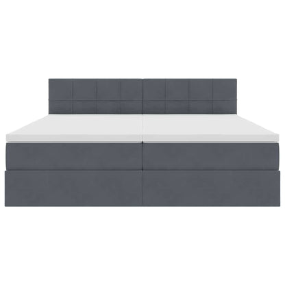 vidaXL Aufbewahrungsbett mit Matratze Dunkelgrau 100 x 200 cm