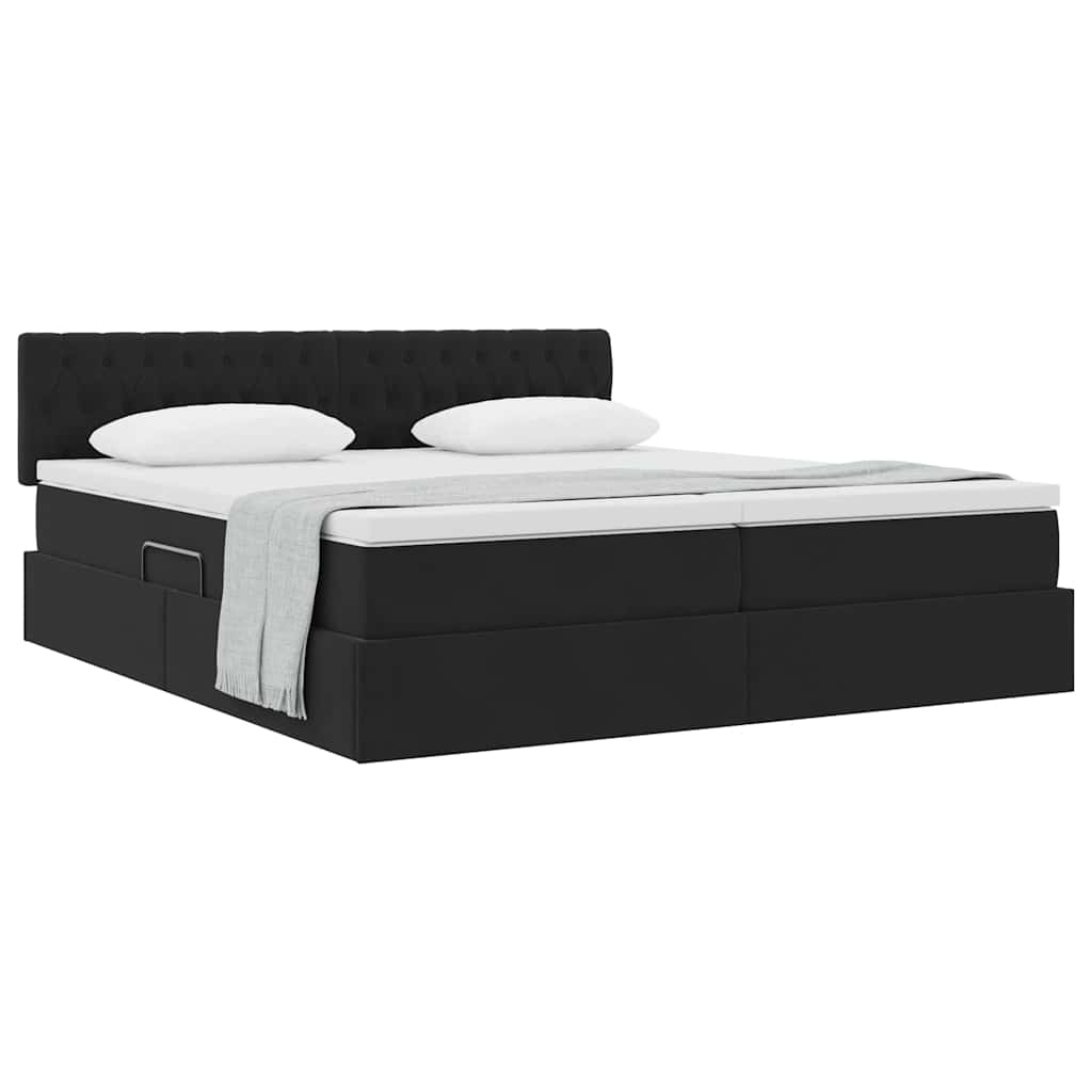 vidaXL Aufbewahrungsbett mit Matratze Schwarz 100 x 200 cm