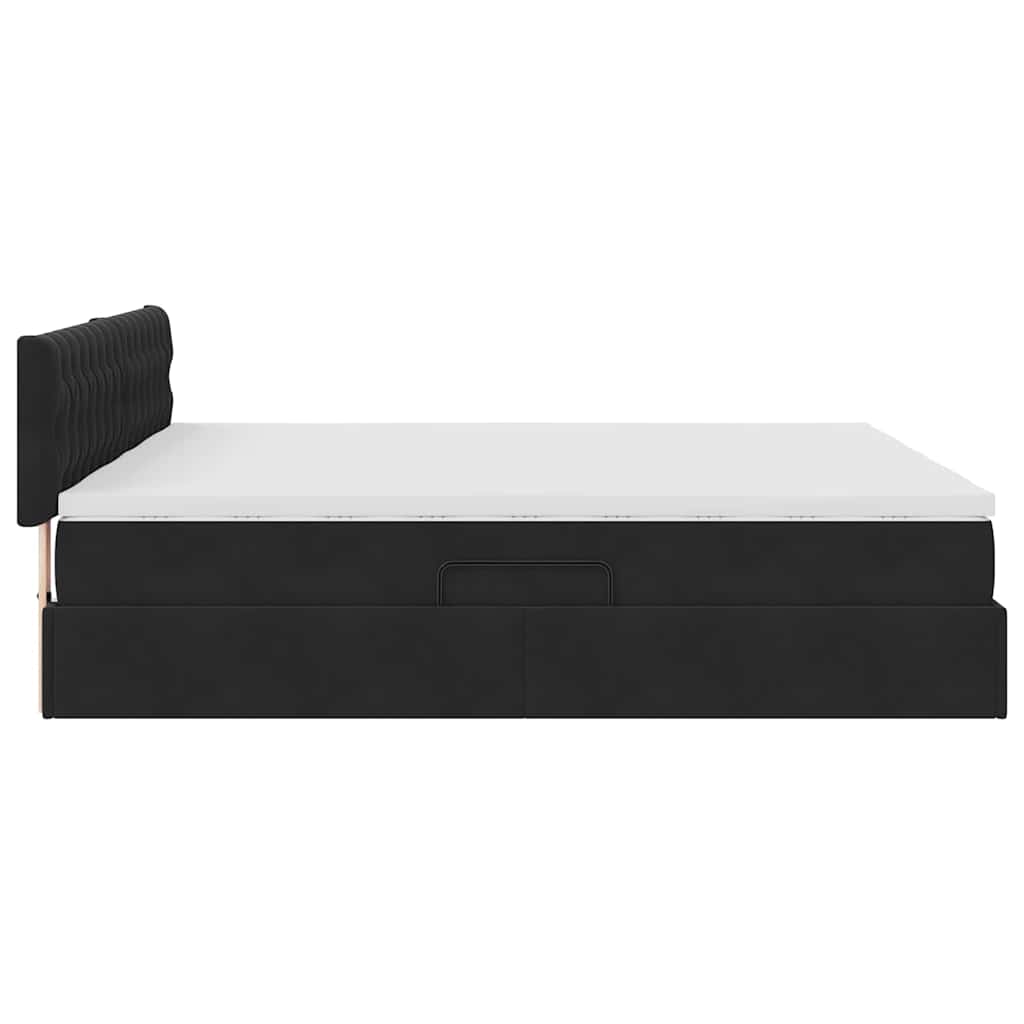 vidaXL Aufbewahrungsbett mit Matratze Schwarz 100 x 200 cm