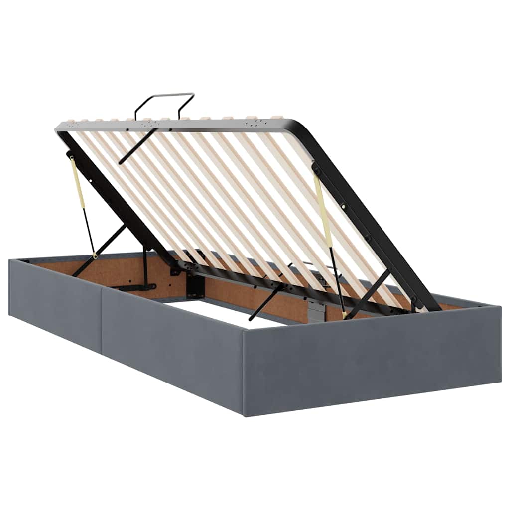 vidaXL Aufbewahrungsbett mit Matratze Dunkelgrau 100 x 200 cm