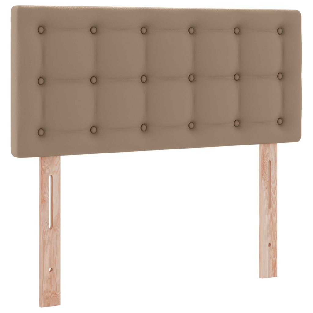 Bett mit Stauraum und LED Cappuccino 90 x 190 cm Kunstleder