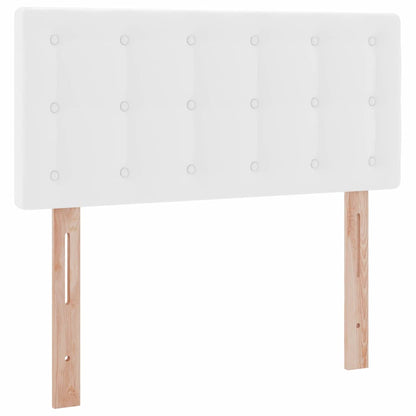 Bett mit Stauraum und LED Reinweiß 100 x 200 cm Kunstleder