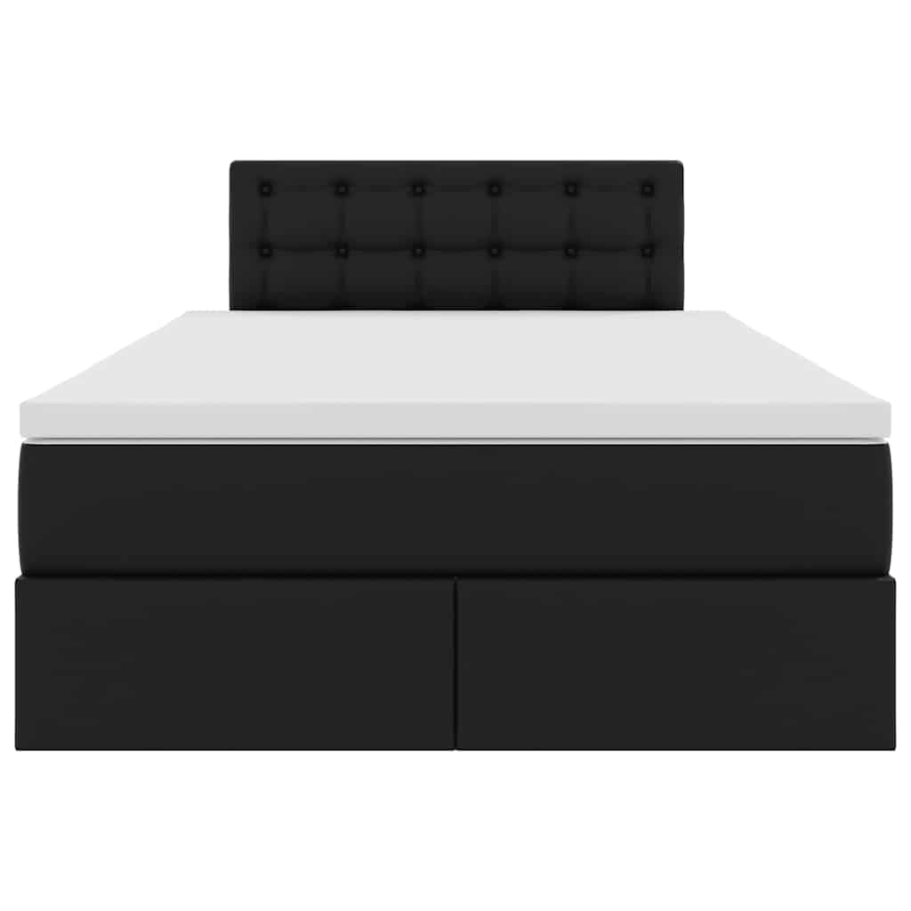 Bett mit Stauraum und LED Schwarz 120 x 190 cm Kunstleder