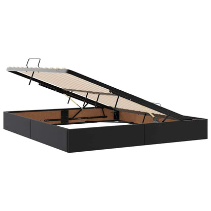 vidaXL Bett mit Stauraum und LED Schwarz 160 x 200 cm Kunstleder