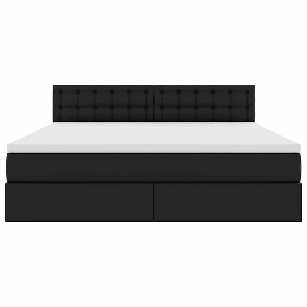 vidaXL Bett mit Stauraum und LED Schwarz 160 x 200 cm Kunstleder