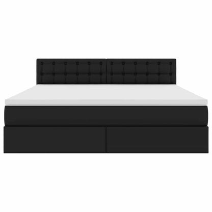 vidaXL Bett mit Stauraum und LED Schwarz 160 x 200 cm Kunstleder