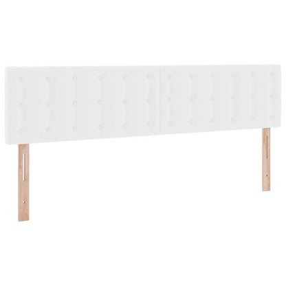 vidaXL Bett mit Stauraum und LED Reinweiß 160 x 200 cm Kunstleder