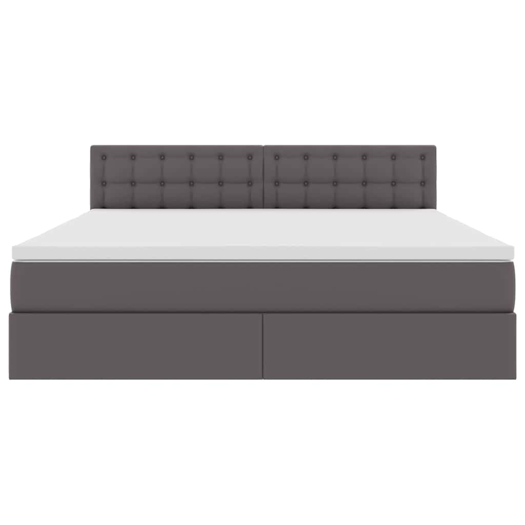 vidaXL Bett mit Stauraum und LED mit LED Grau 160 x 200 cm Kunstleder