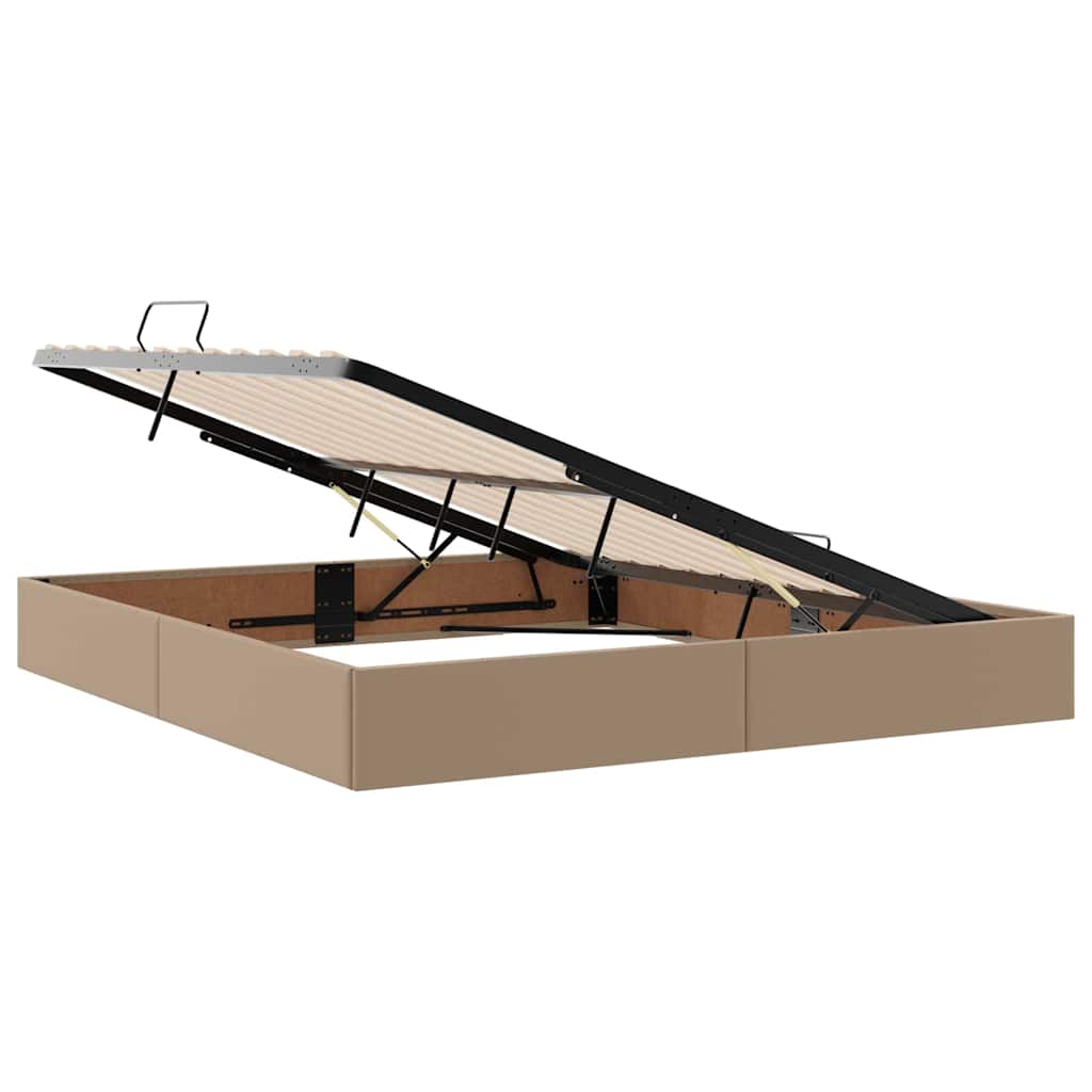 vidaXL Bett mit Stauraum und LED Cappuccino 160 x 200 cm Kunstleder