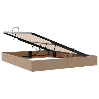 vidaXL Bett mit Stauraum und LED Cappuccino 160 x 200 cm Kunstleder