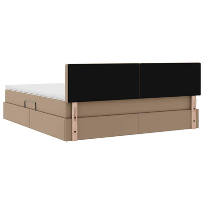 vidaXL Bett mit Stauraum und LED Cappuccino 160 x 200 cm Kunstleder