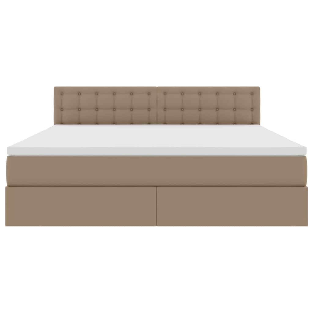 vidaXL Bett mit Stauraum und LED Cappuccino 160 x 200 cm Kunstleder