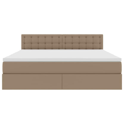 vidaXL Bett mit Stauraum und LED Cappuccino 160 x 200 cm Kunstleder