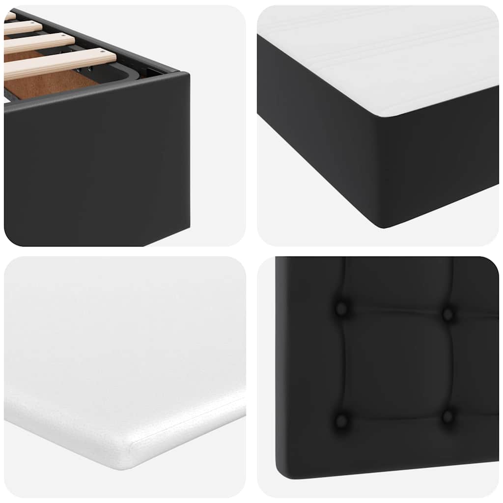 vidaXL Bett mit Stauraum und LED Hellgrau 200 x 200 cm Kunstleder